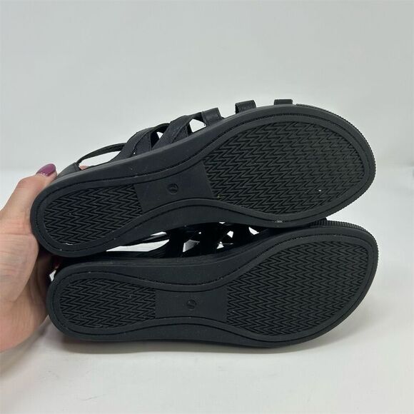 Eileen Fisher Women's Black Gladiator Sandals Size 7 Summer Casual Back Zipper - Picture 9 of 11
